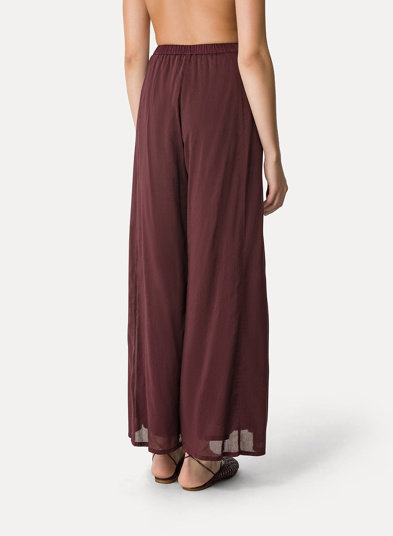Flared trousers in linen - Black Orchid