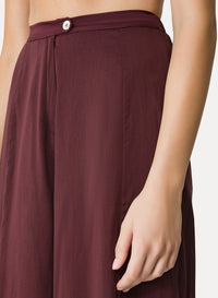 Flared trousers in linen - Black Orchid