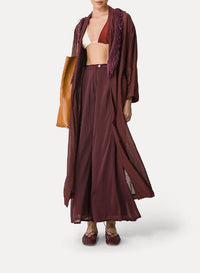 Flared trousers in linen - Black Orchid