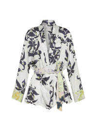 Kimono avec imprimé “The secret lily” en soie - Orchidea