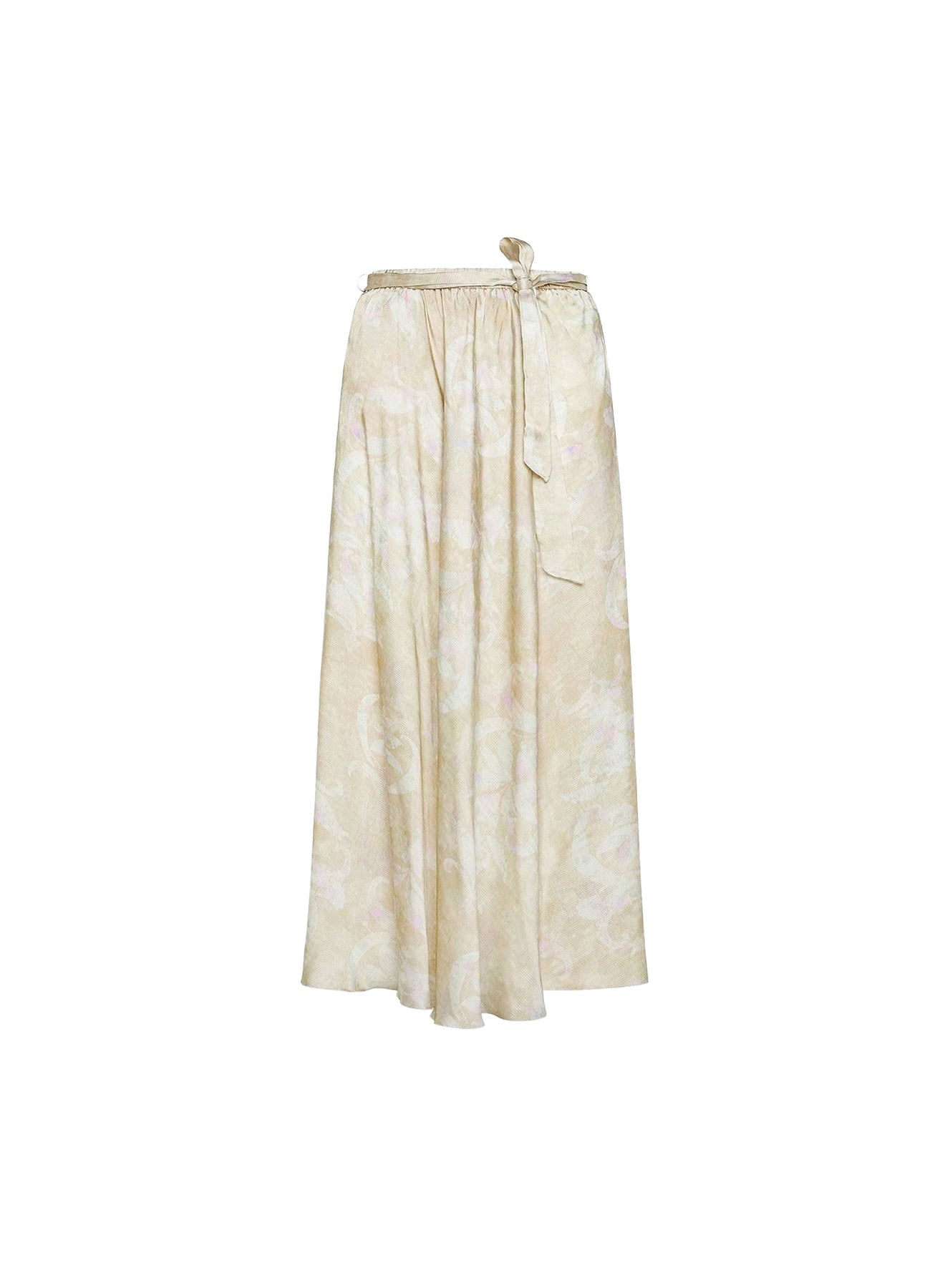 Jupe à imprimé "Secret de lys" en satin - Clorofilla
