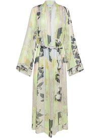 "The secret garden" silk blend printed kimono - Luce
