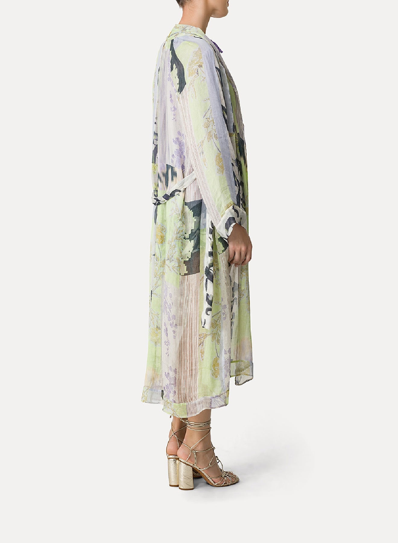 "The secret garden" silk blend printed kimono - Luce