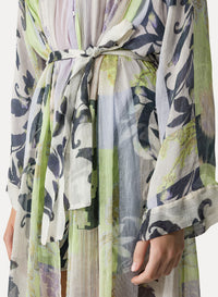 "The secret garden" silk blend printed kimono - Luce