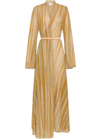 Robe croisée en soie - Gold