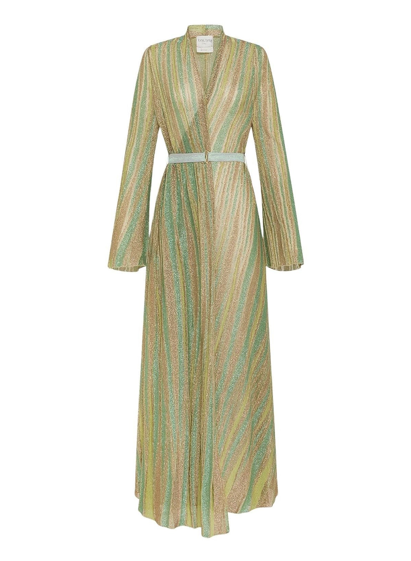 Robe croisée à ceinture en jacquard - Clorofilla