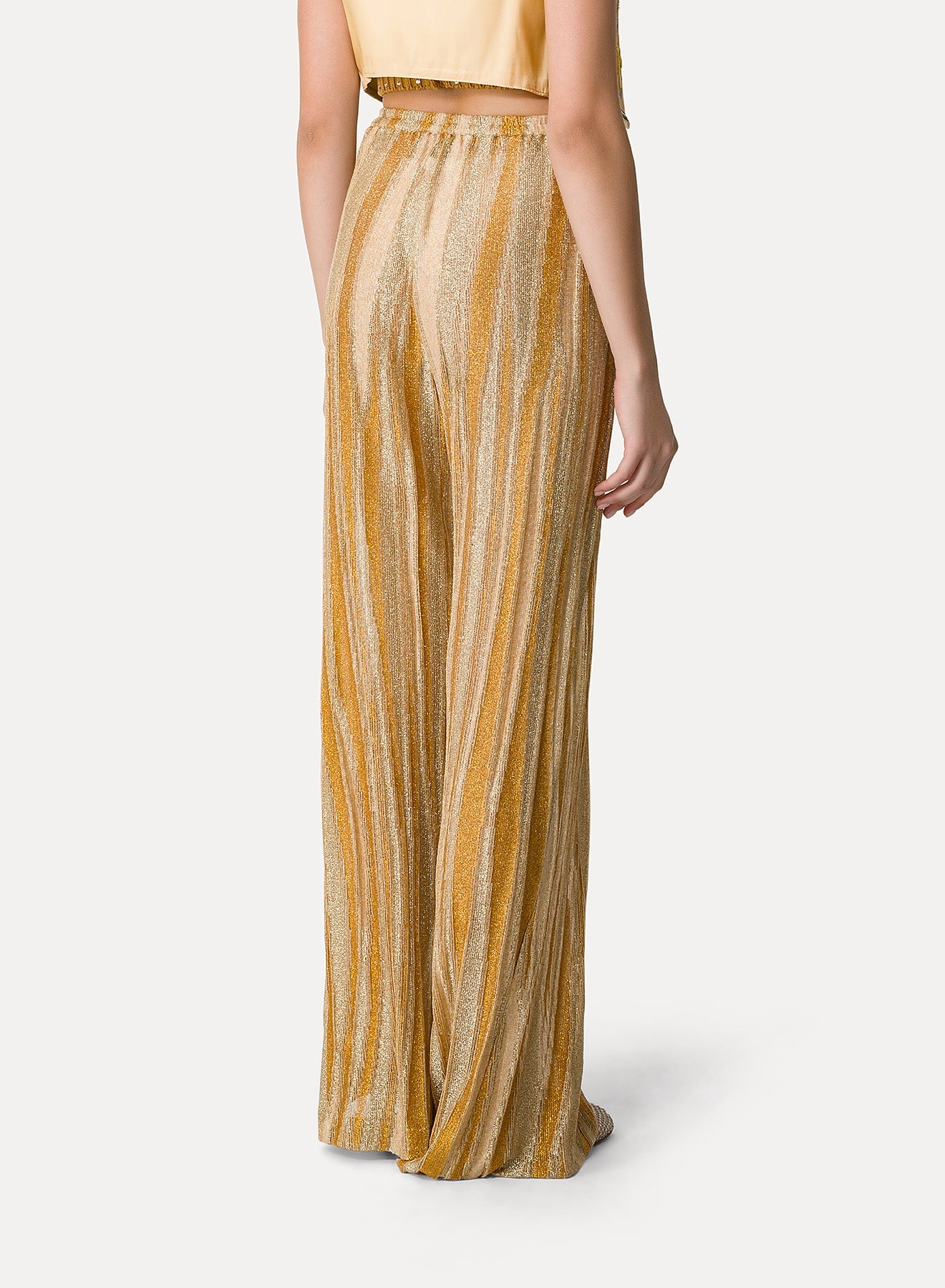Pantalon évasé en lin - Gold