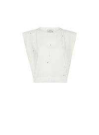 Top large avec strass - Bianco