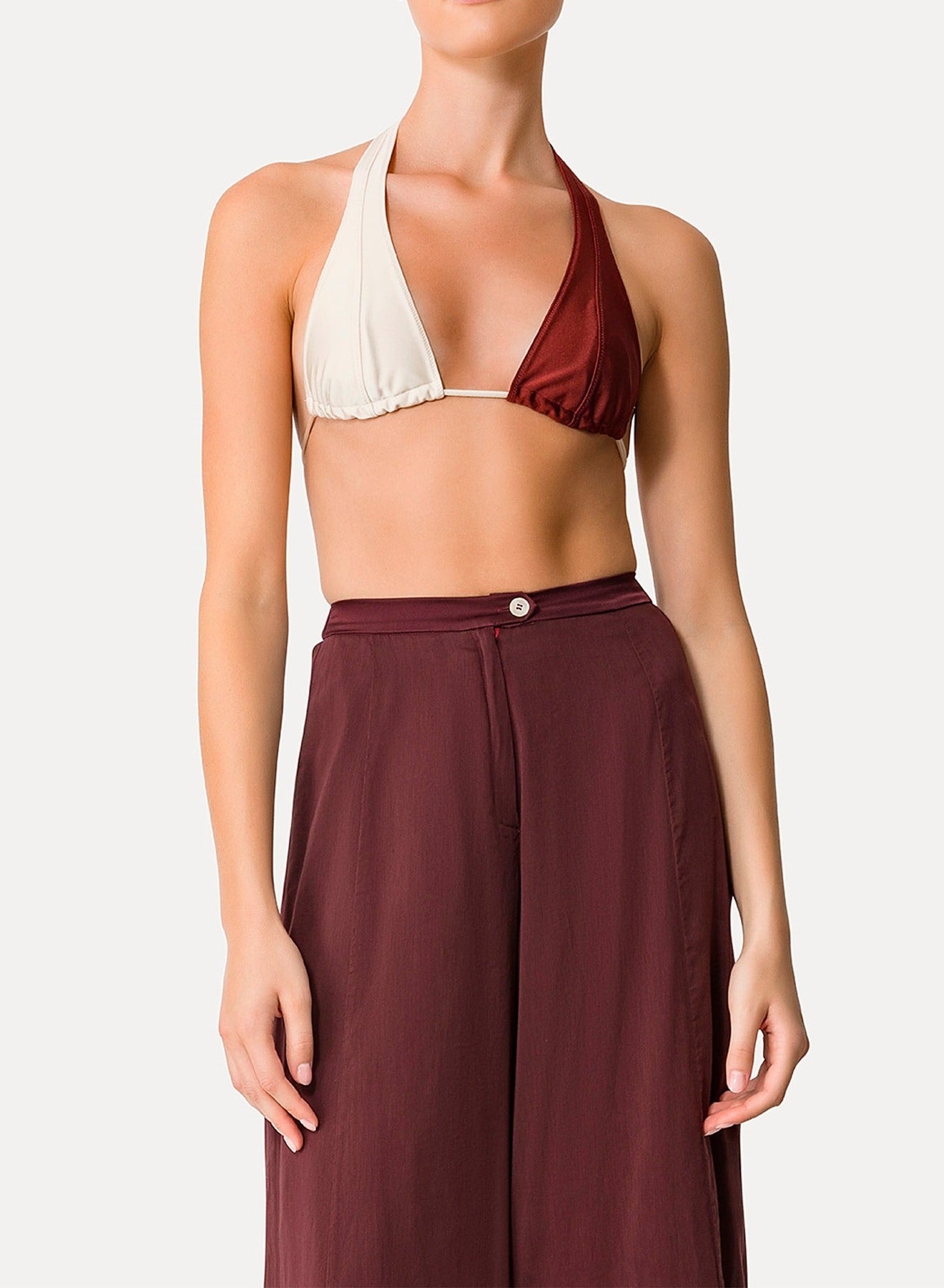 Haut de maillot bicolore - Cacao