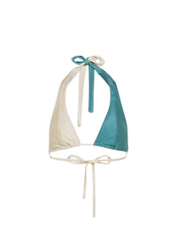 Coloured block bikini top - Acqua
