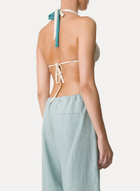 Coloured block bikini top - Acqua