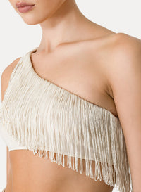 Haut de maillot de bain à une épaule avec franges - Orchidea