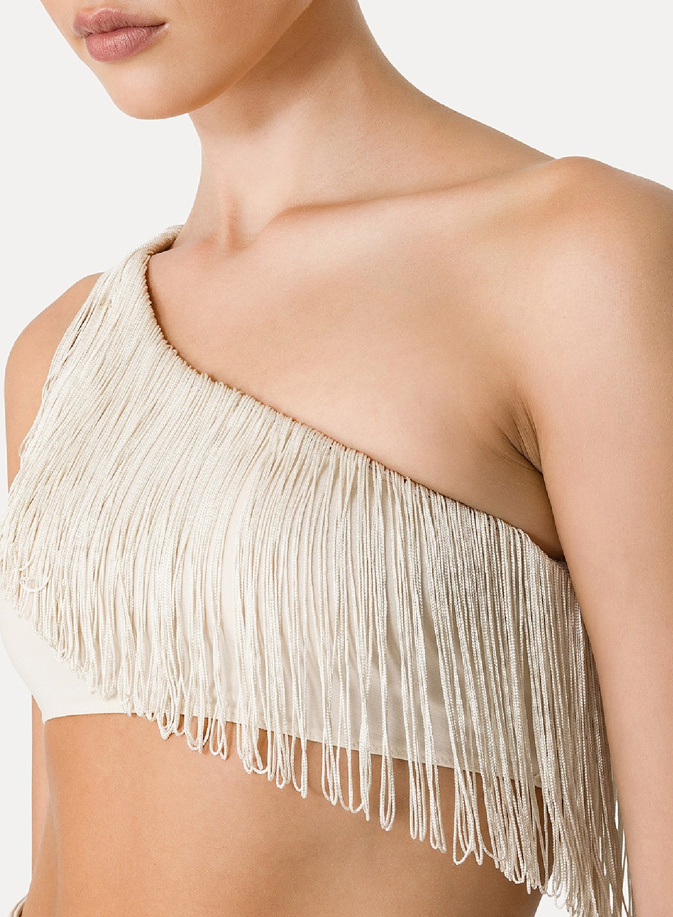 Haut de maillot de bain à une épaule avec franges - Orchidea