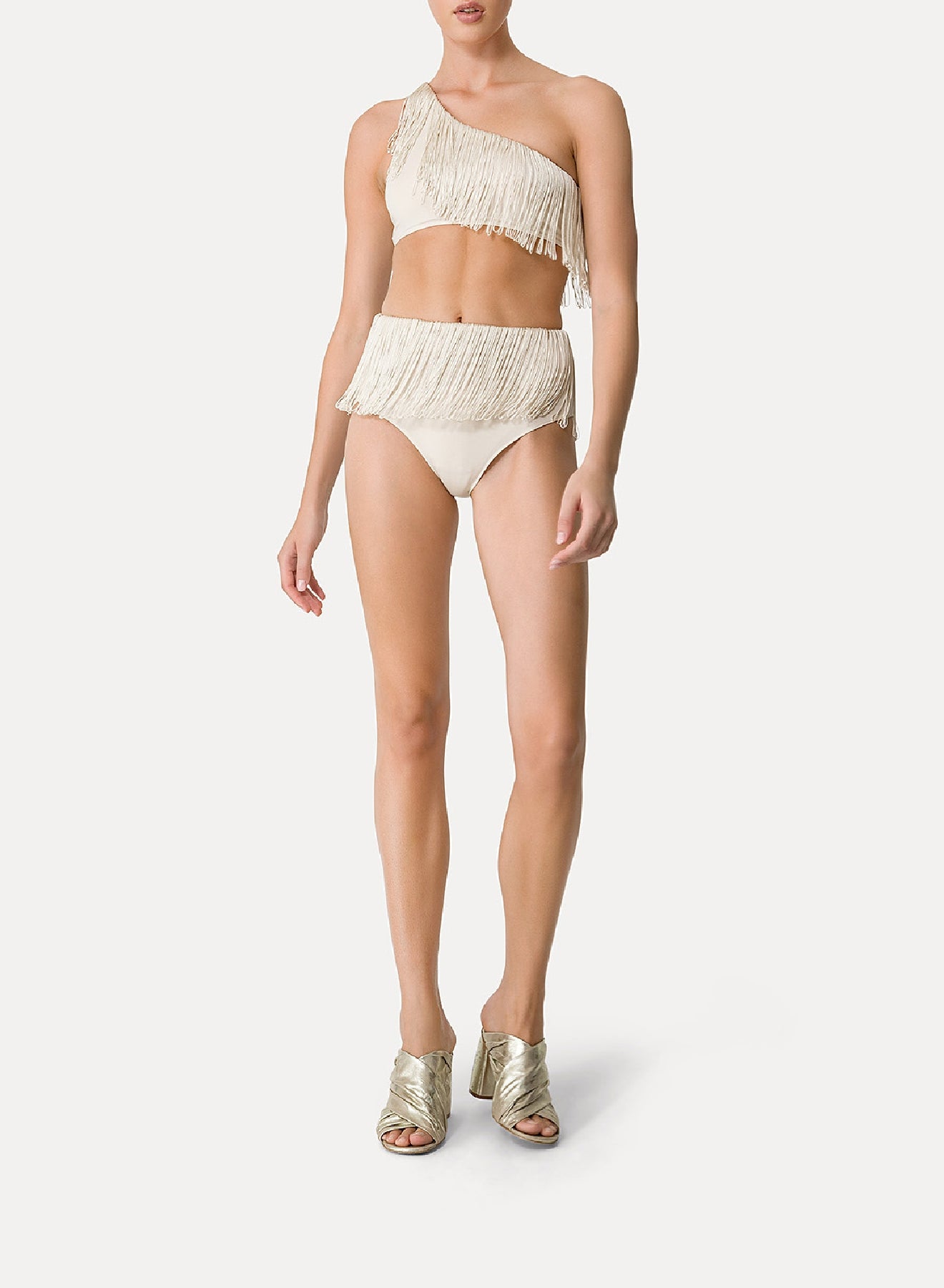 Haut de maillot de bain à une épaule avec franges - Orchidea