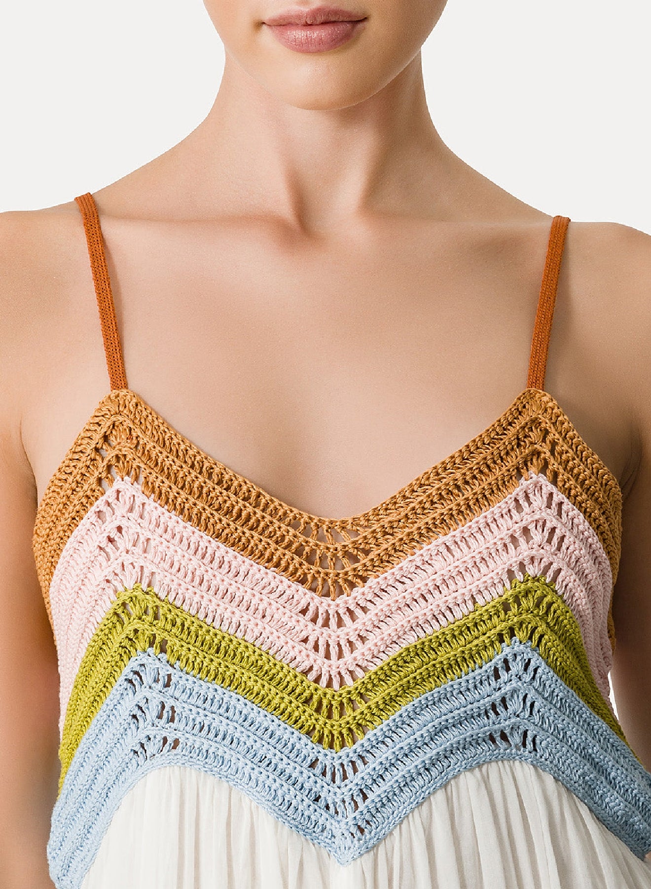 Dress with silk crochet bodice - Garden