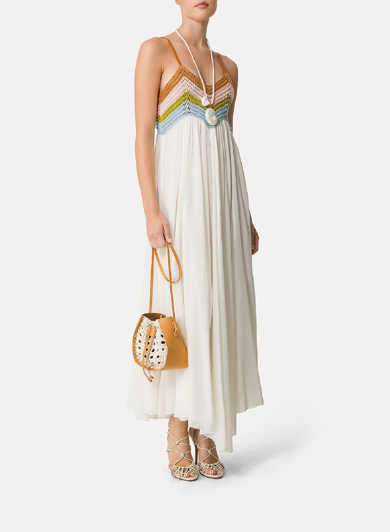 Dress with silk crochet bodice - Garden