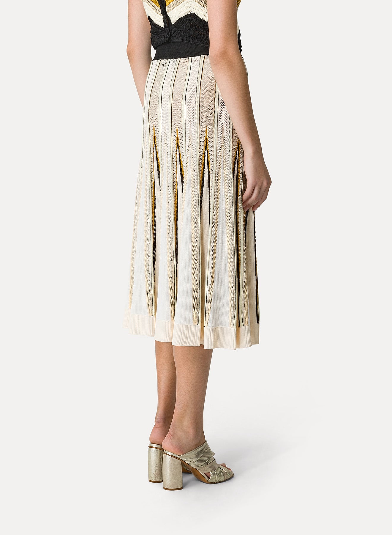 Herringbone skirt with inlay - Bamboo