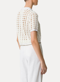 Crochet short polo top - Petalo