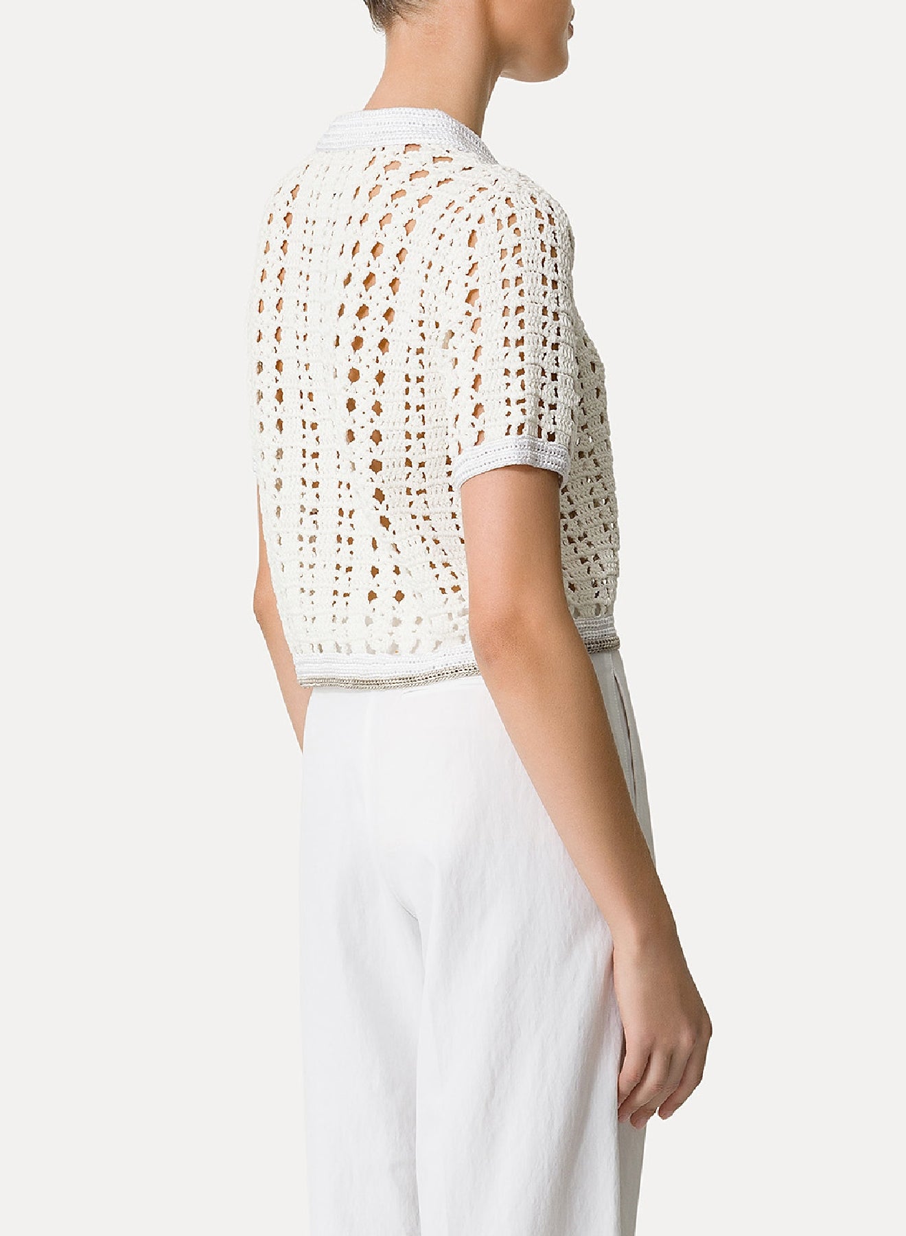 Crochet short polo top - Petalo