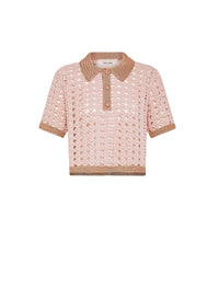 Crochet short polo top - Petalo