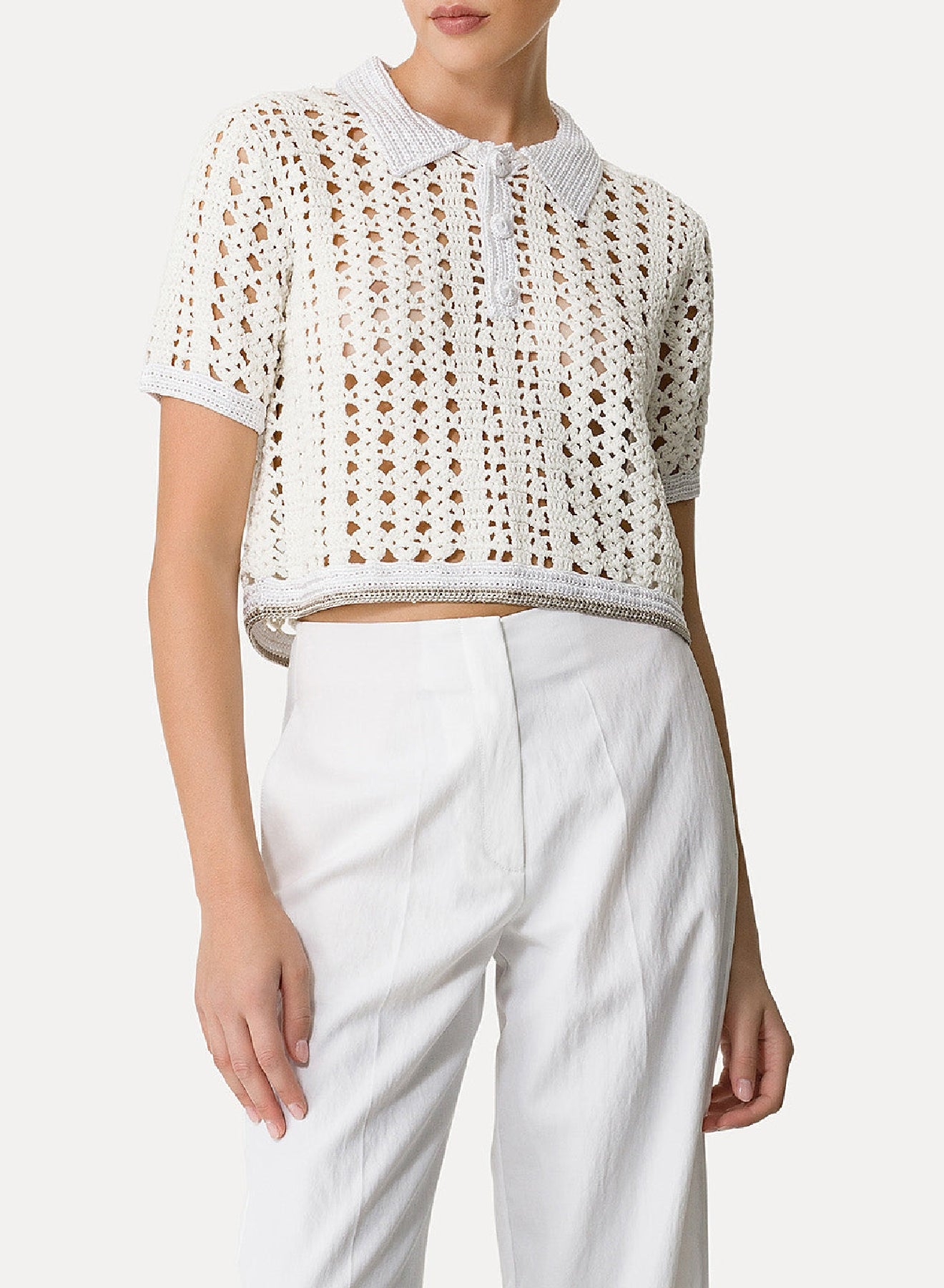 Crochet polo top - Giglio