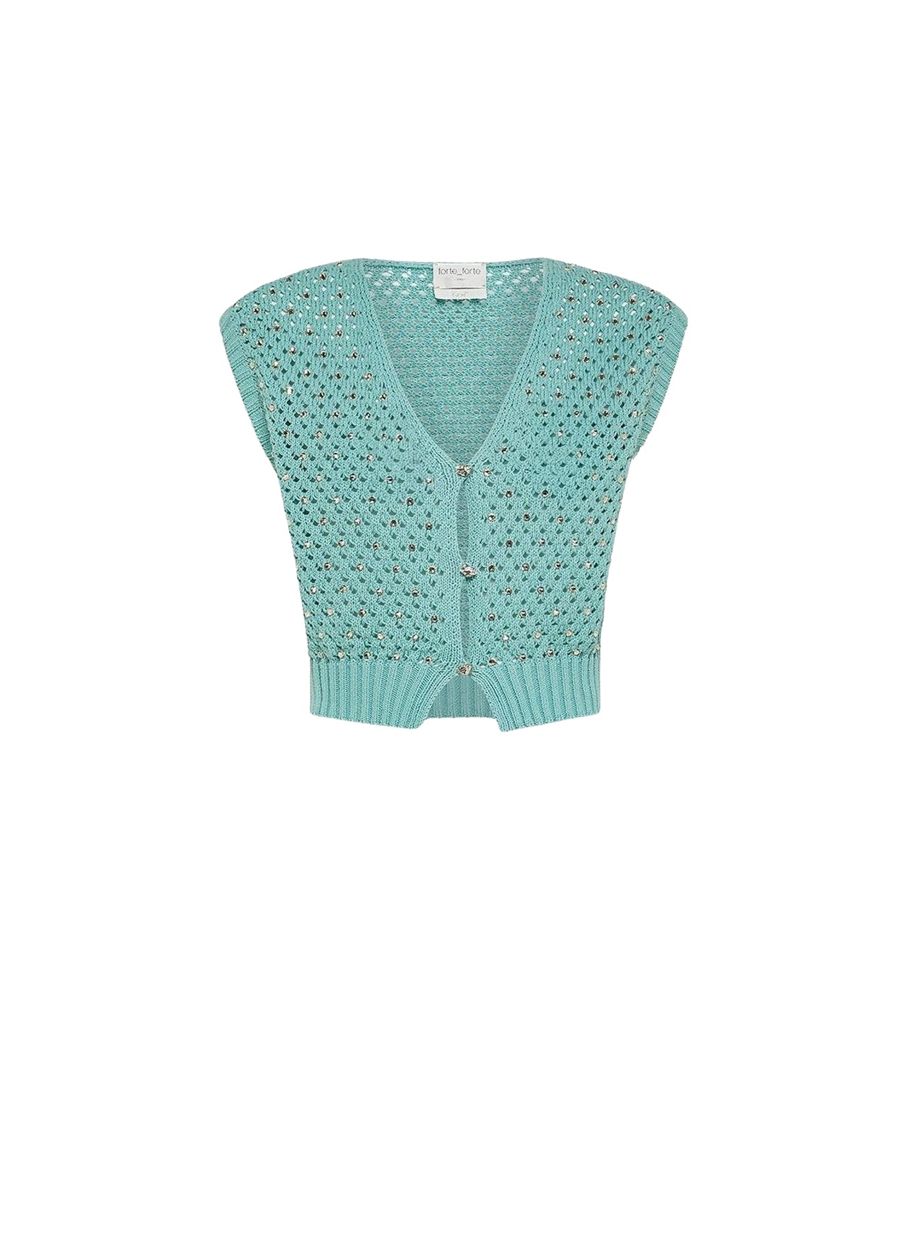 Waistcoat with crystals - Acqua