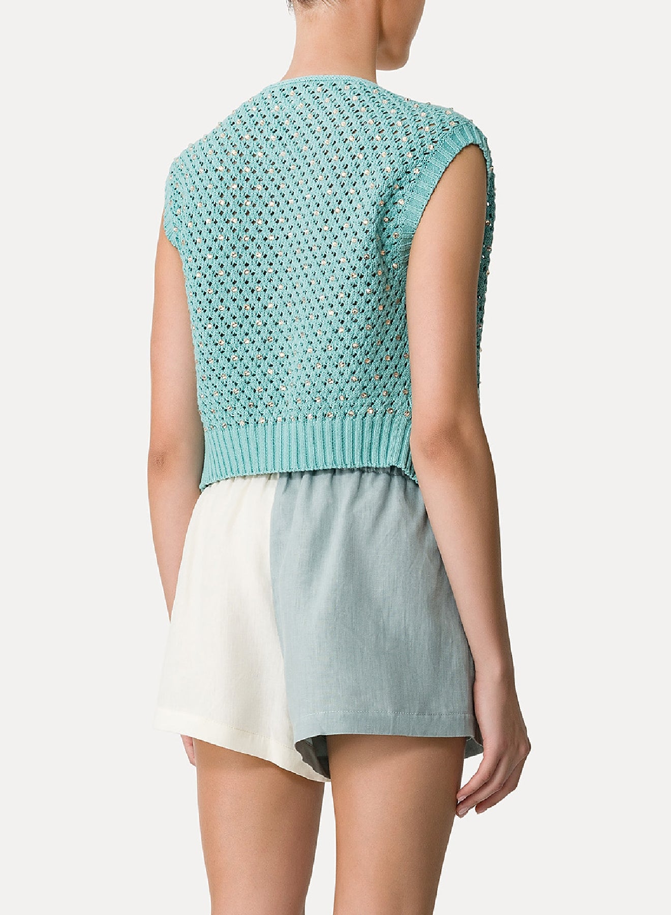 Waistcoat with crystals - Acqua