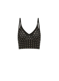 Top avec cristaux - Noir
