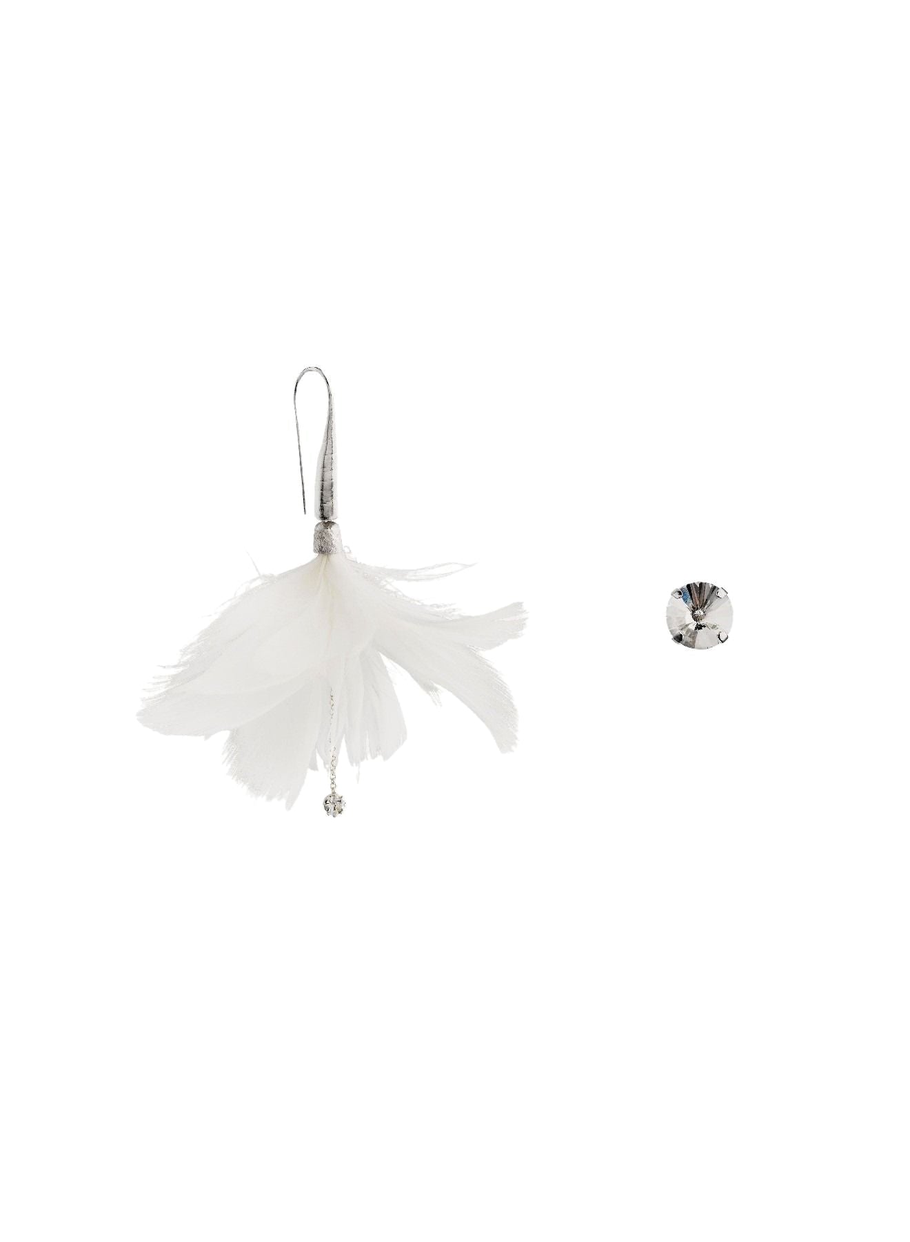 Boucles d'oreilles en plume avec strass - Piuma