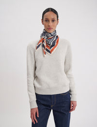 5qty NEW  / Foulard Lewis en soie -  Oak Leaf Red