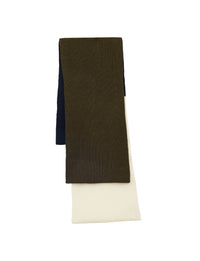 15qty NEW  / Écharpe Ysee en laine -  Navy Khaki Ecru