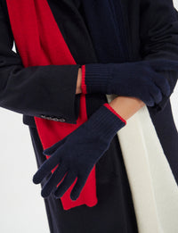 4qty NEW  / Gants Bahia en laine -  Navy Red Ecru
