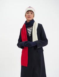 4qty NEW  / Gants Bahia en laine -  Navy Red Ecru
