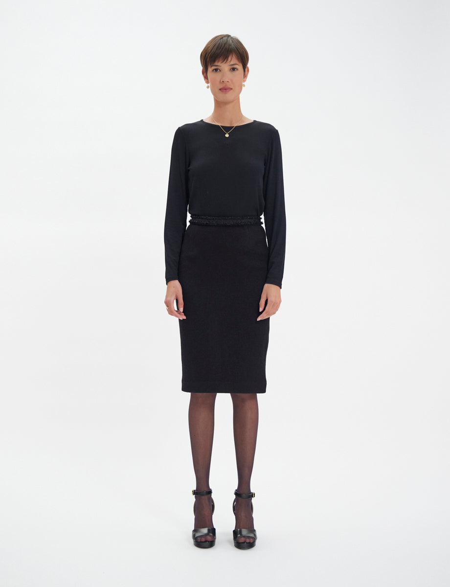 37qty NEW  / Jupe Gabriela en laine -  Black