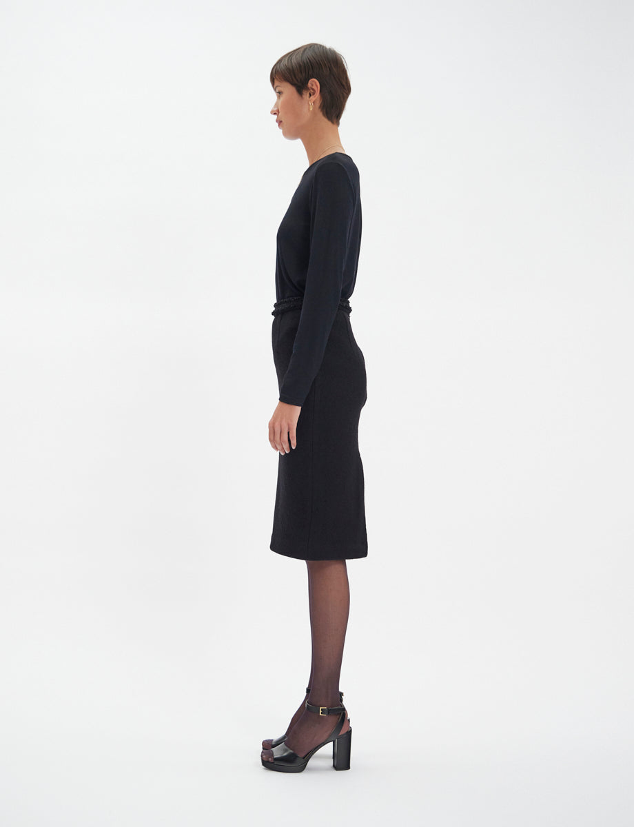 37qty NEW  / Jupe Gabriela en laine -  Black
