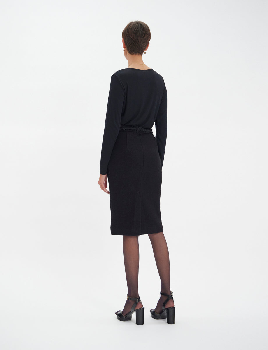 37qty NEW  / Jupe Gabriela en laine -  Black