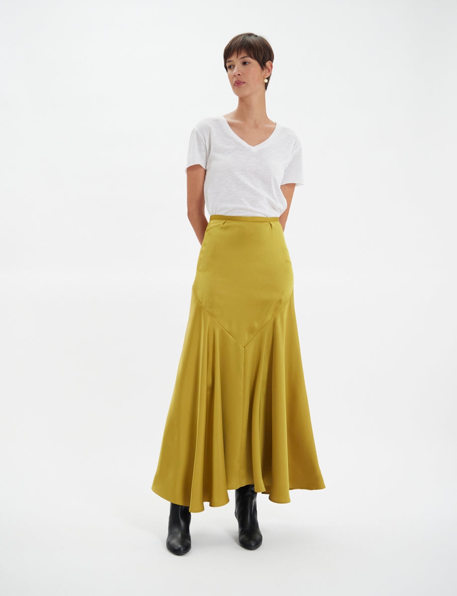 15qty NEW  / Jupe Velvette -  Mustard