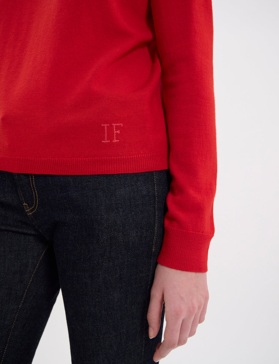 14qty NEW  / Pull Angela en laine -  Red