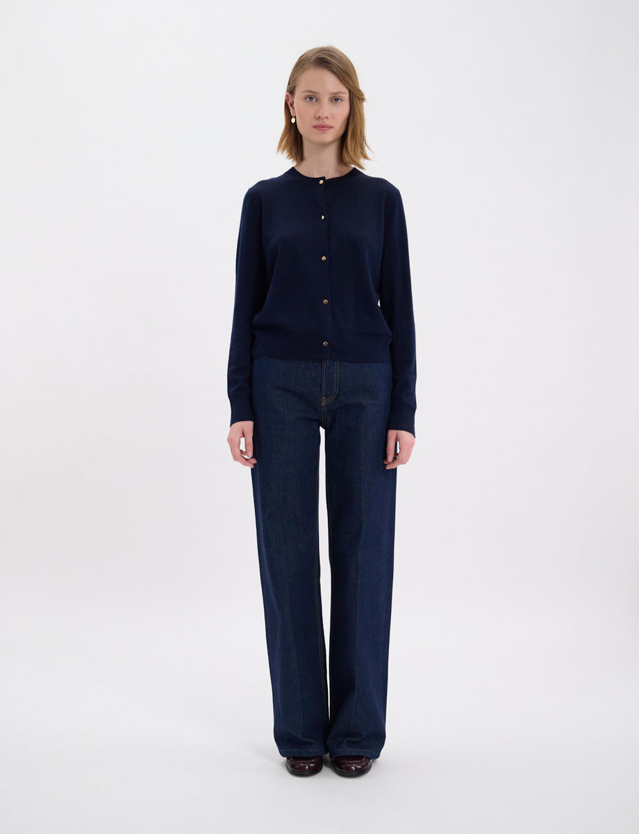 9qty NEW  / Gilet Césarion en laine -  Blue Navy