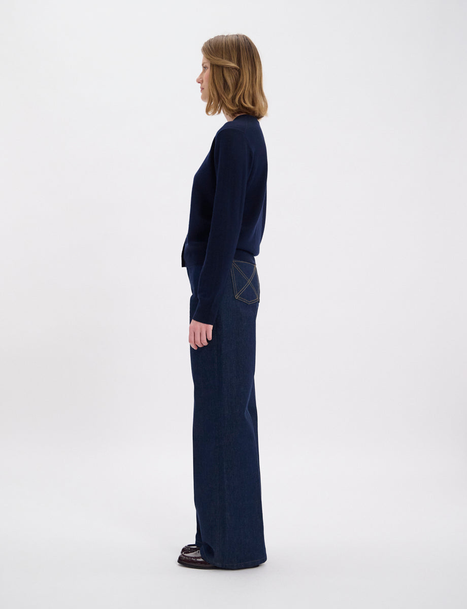 9qty NEW  / Gilet Césarion en laine -  Blue Navy