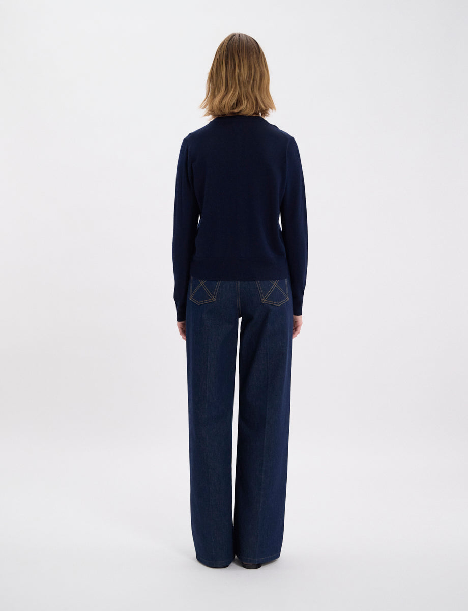 9qty NEW  / Gilet Césarion en laine -  Blue Navy