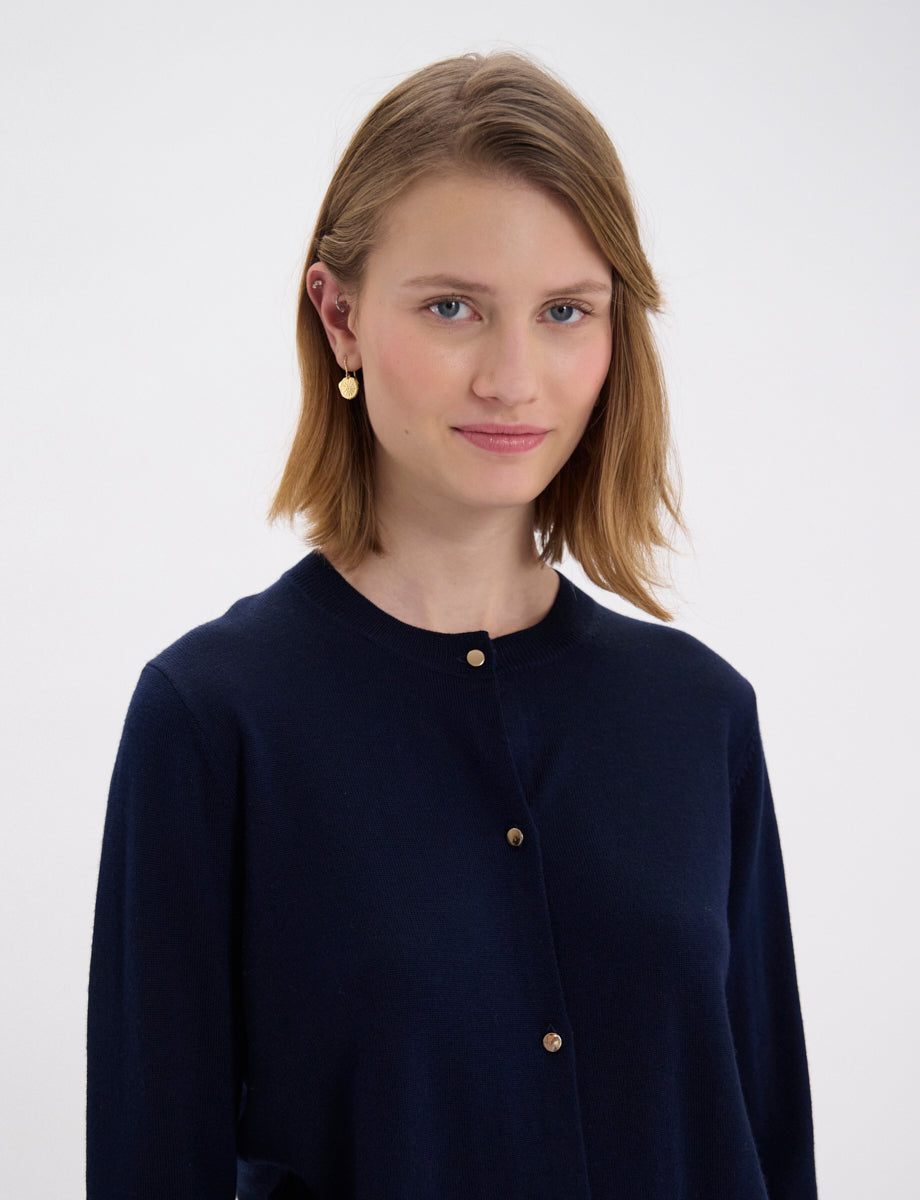 9qty NEW  / Gilet Césarion en laine -  Blue Navy