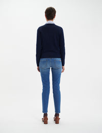 2qty NEW  / Pull Morgana en laine -  Blue Navy