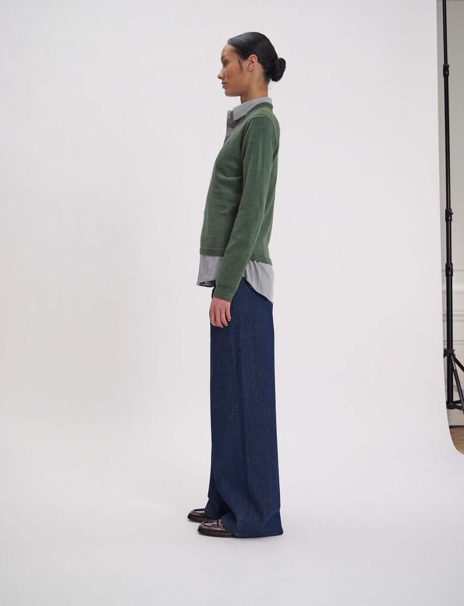 13qty NEW  / Pull Morgana en laine -  Khaki