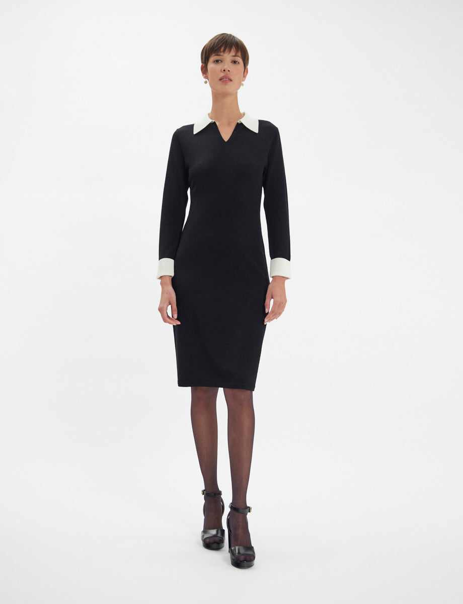 5qty NEW  / Robe Gabby en laine -  Black