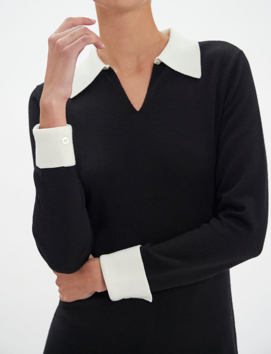 5qty NEW  / Robe Gabby en laine -  Black