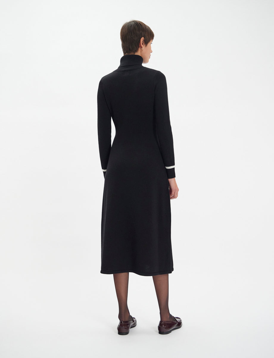 27qty NEW  / Robe Divine en laine -  Black