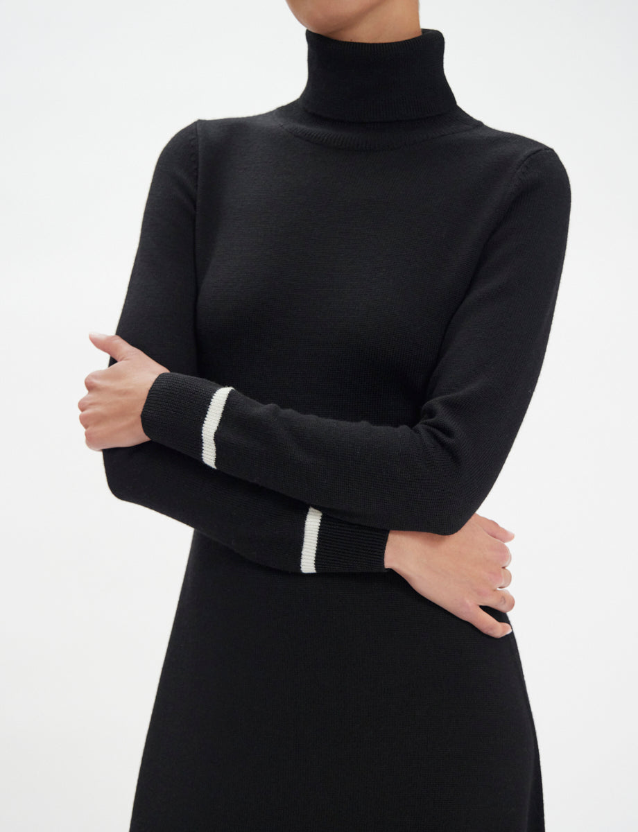 27qty NEW  / Robe Divine en laine -  Black