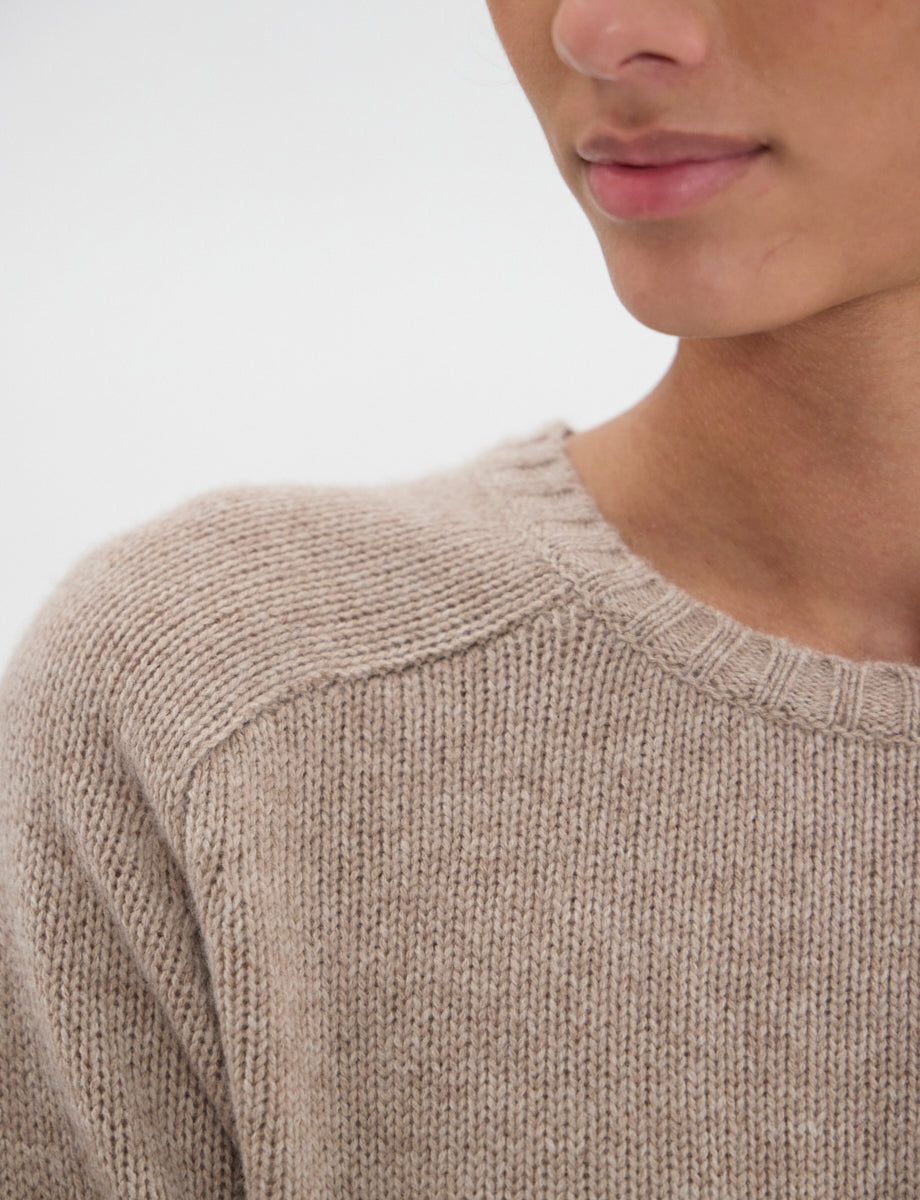 11qty NEW  / Pull Arthur en laine et cachemire mélangé -  Beige