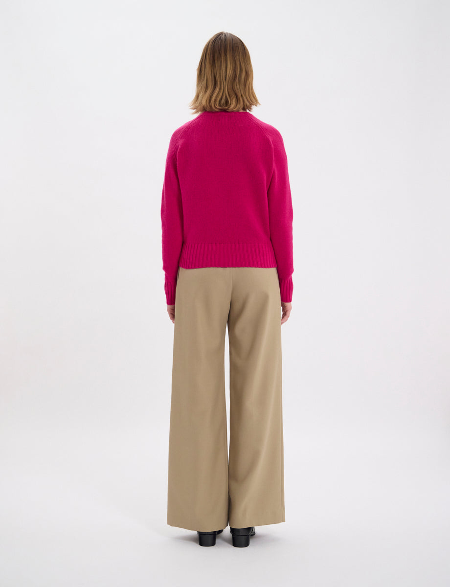 14qty NEW  / Pull Arthur en laine et cachemire mélangé -  Pink